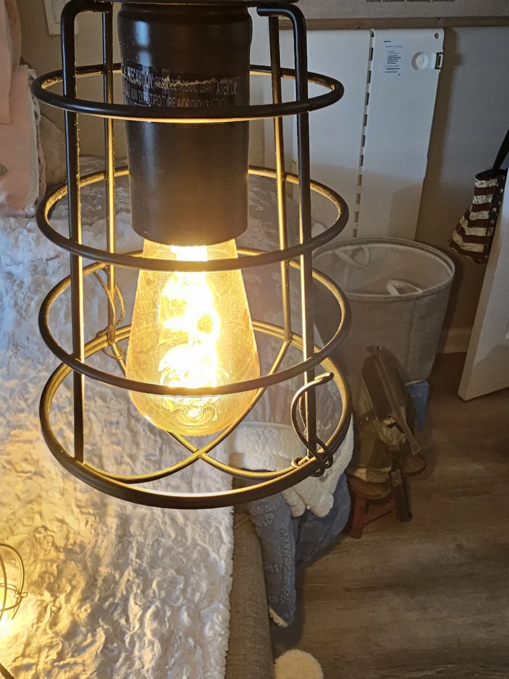 Black Industrial Cage Pendant Light - Home Accents